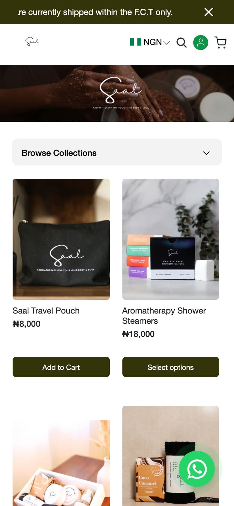 Body and Saal website on mobile