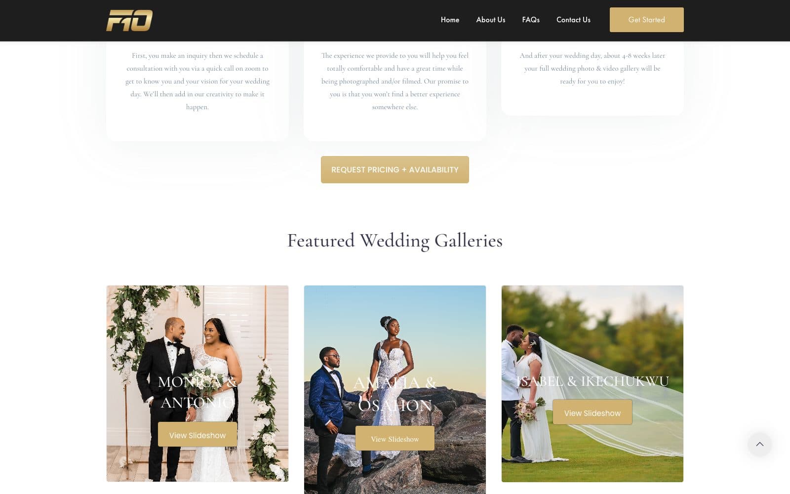 F10 Studio website, inner page 1