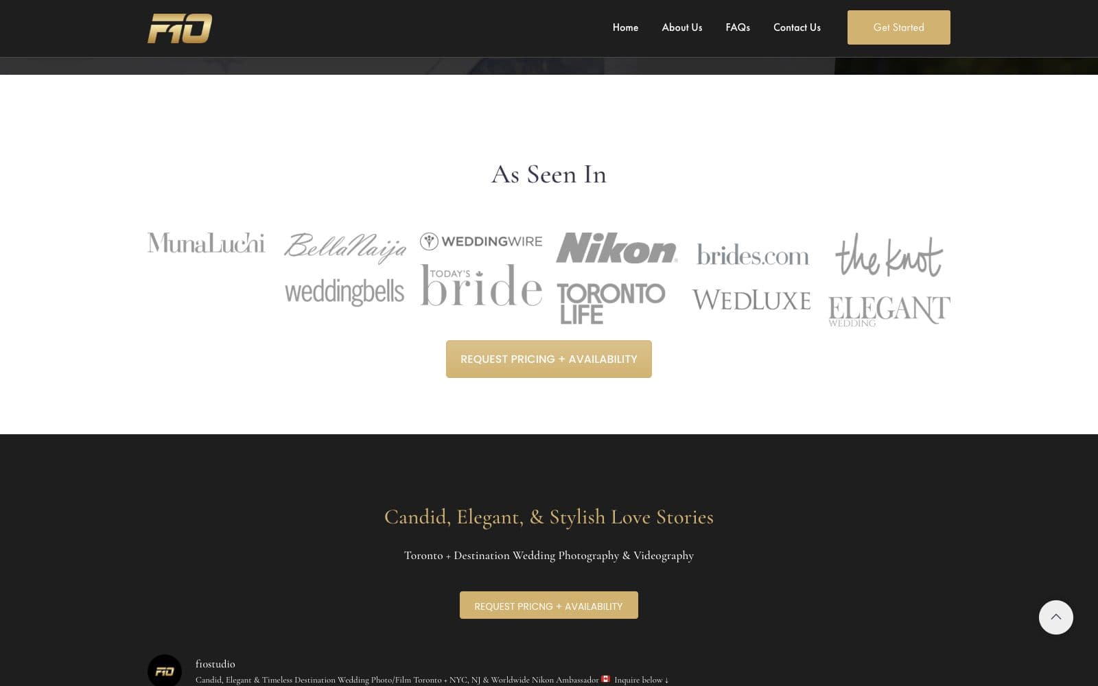 F10 Studio website, inner page 2