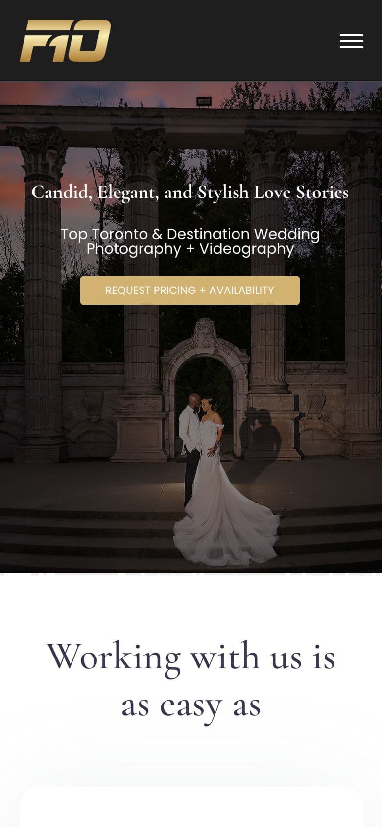 F10 Studio website on mobile